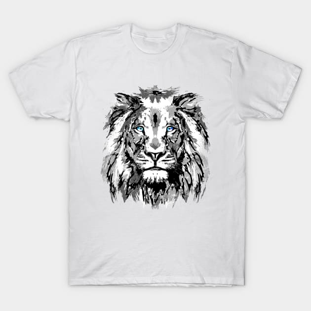 White Lion Head - Realistic Lion Eyes T-Shirt by BigWildKiwi